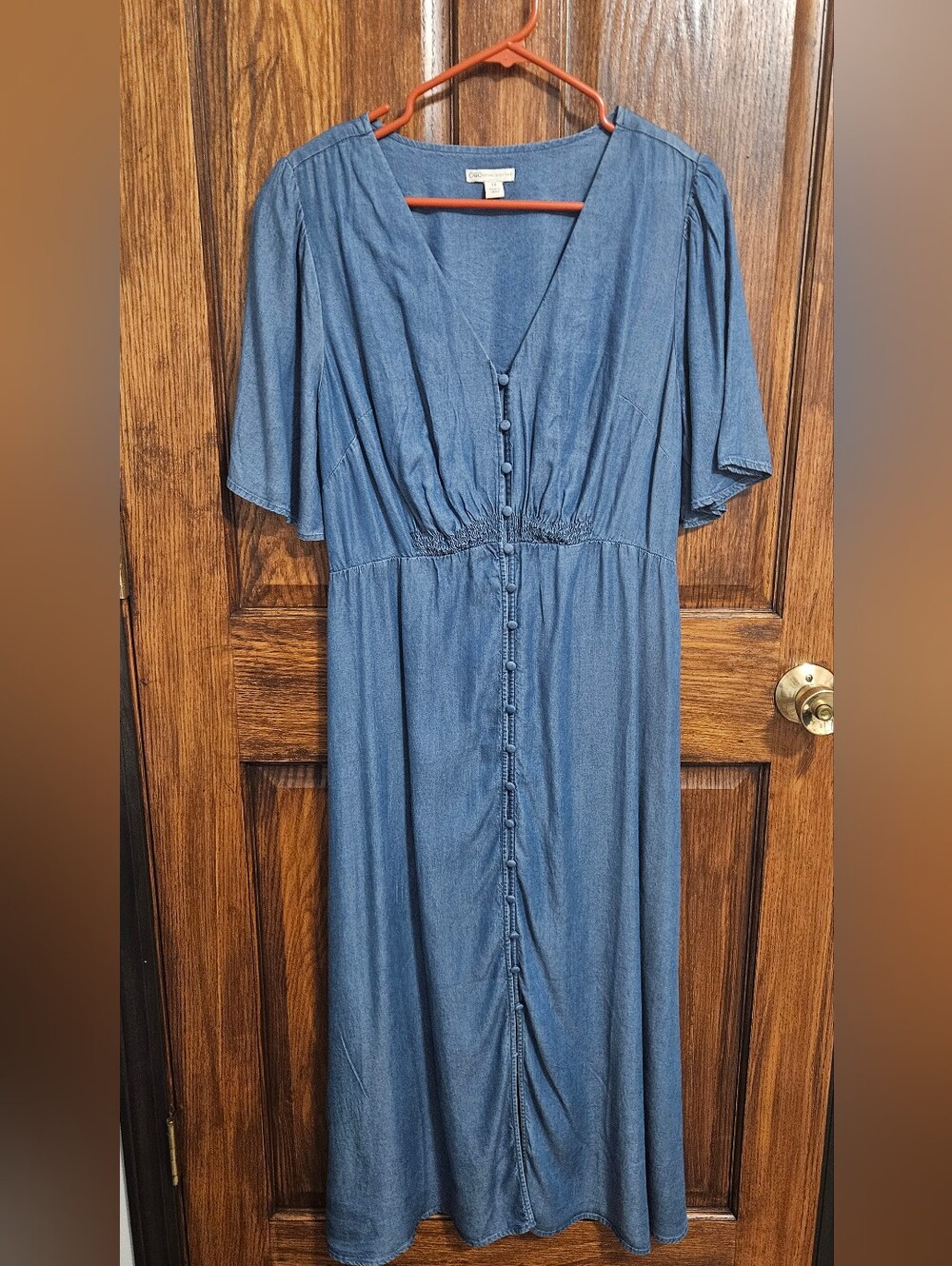 Cato Blue Button-Front Maxi Dress